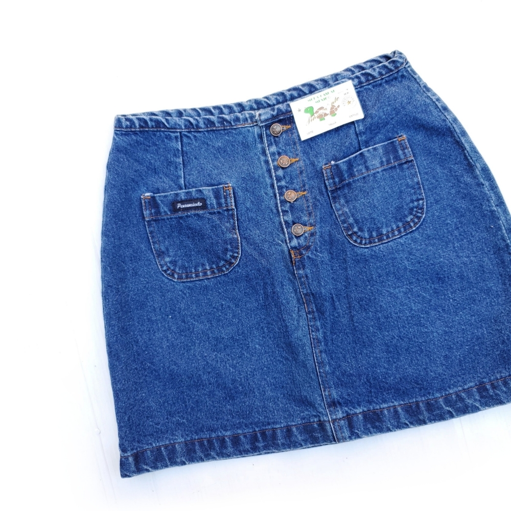 NWT Pensamiento Denom Jean Button Fly Skirt